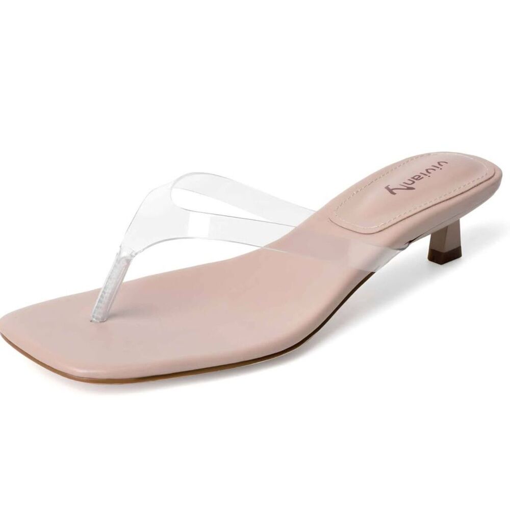 Women's Kitten Heel Sandals Backless Slippers Stiletto Heel Pinch toe Slides - Picture 6 of 6